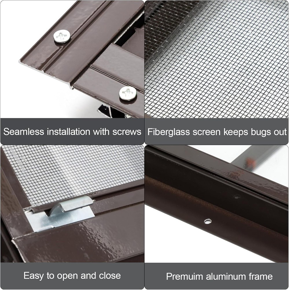 2 Pack Shed Windows with Black Frame, 24x36 Flush Mount Small Window with Tem...