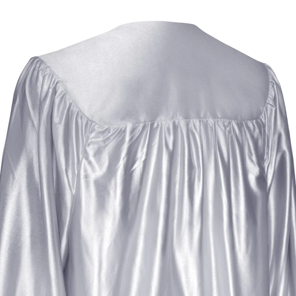 Shiny Silver Graduation Gown