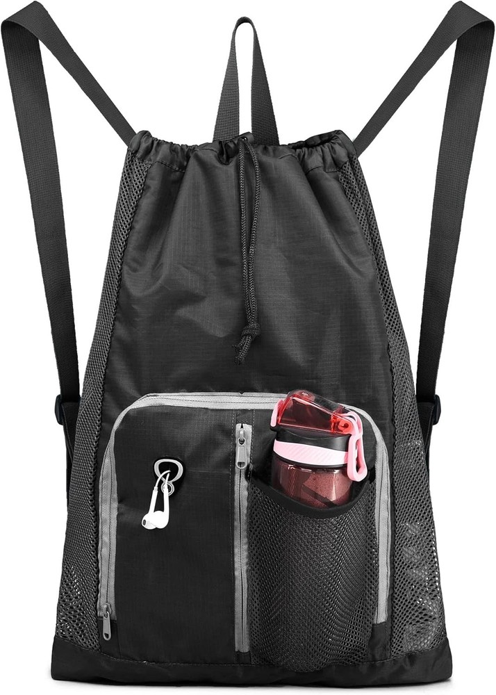 BeeGreen Mesh Drawstring Backpack for Swim Gym