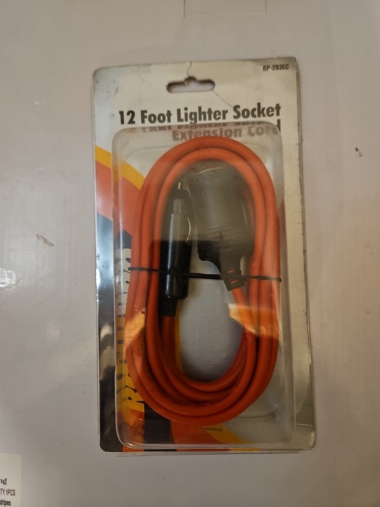 12 ft Car Cigarette Lighter Socket Extension Cord Cable Heavy Duty Adapter 12V