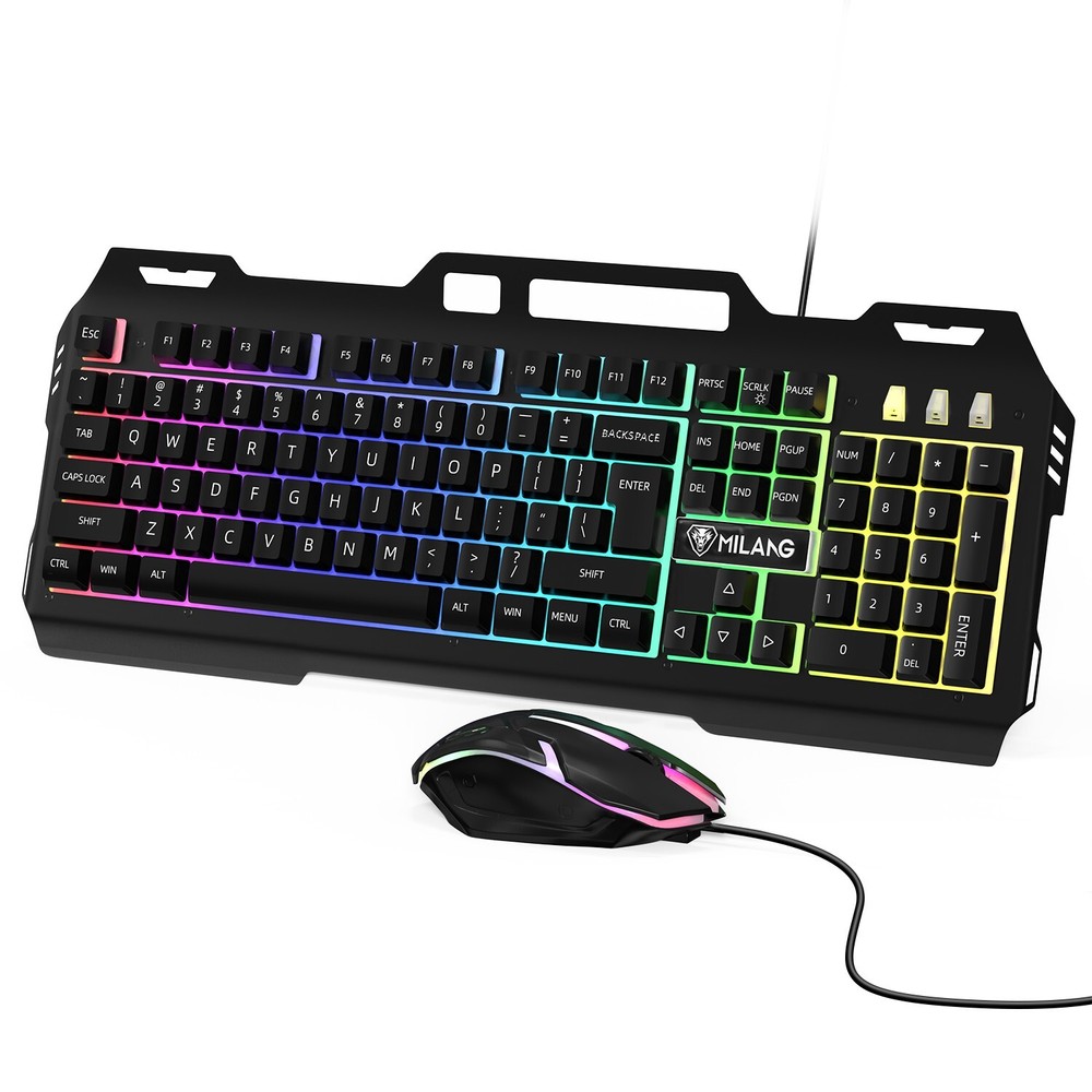 Wired Gaming Keyboard and Mouse Combo Mechanical Backlit for PC Computer Laptop