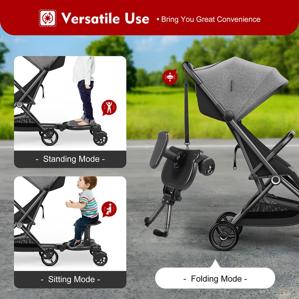 Stroller Board Universal Stroller Ride Board Buggy Wheeled Board Seat Ped
