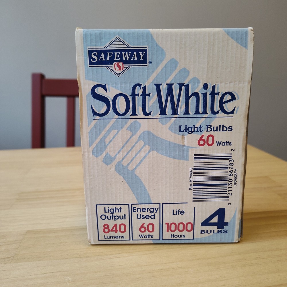 Vintage 90's Safeway Lightbulbs, Unused