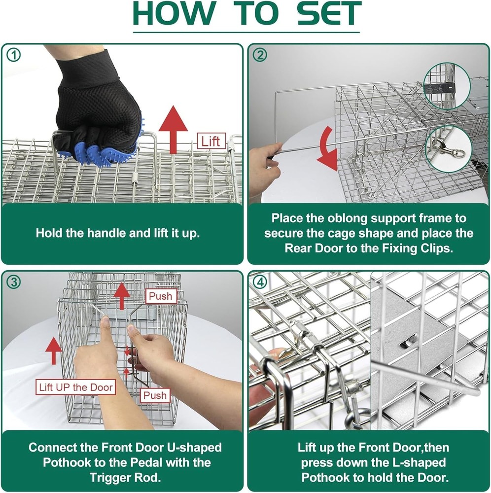 17.3-Inch Heavy Duty Folding Squirrel Trap - Humane Catch & Release Solution