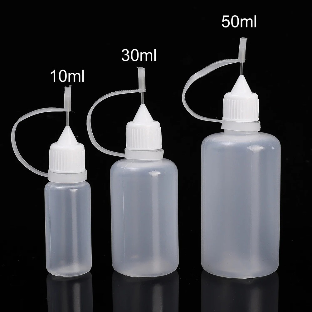 10PCS Plastic Dropper Bottles Squeezable Needle Tip Refillable Bottles