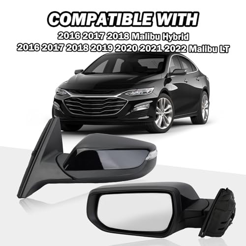 Driver Side View Mirror Compatible with 2016 Left Driver Side 7Pins-Gloss Black
