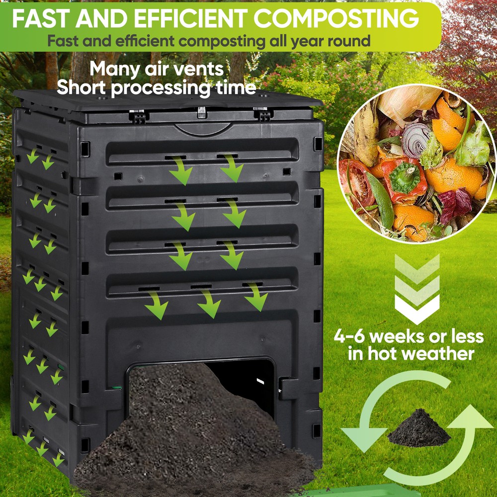 F2C Compost Bin from BPA Free Material 120Gal Large Compost Bin Compost Box