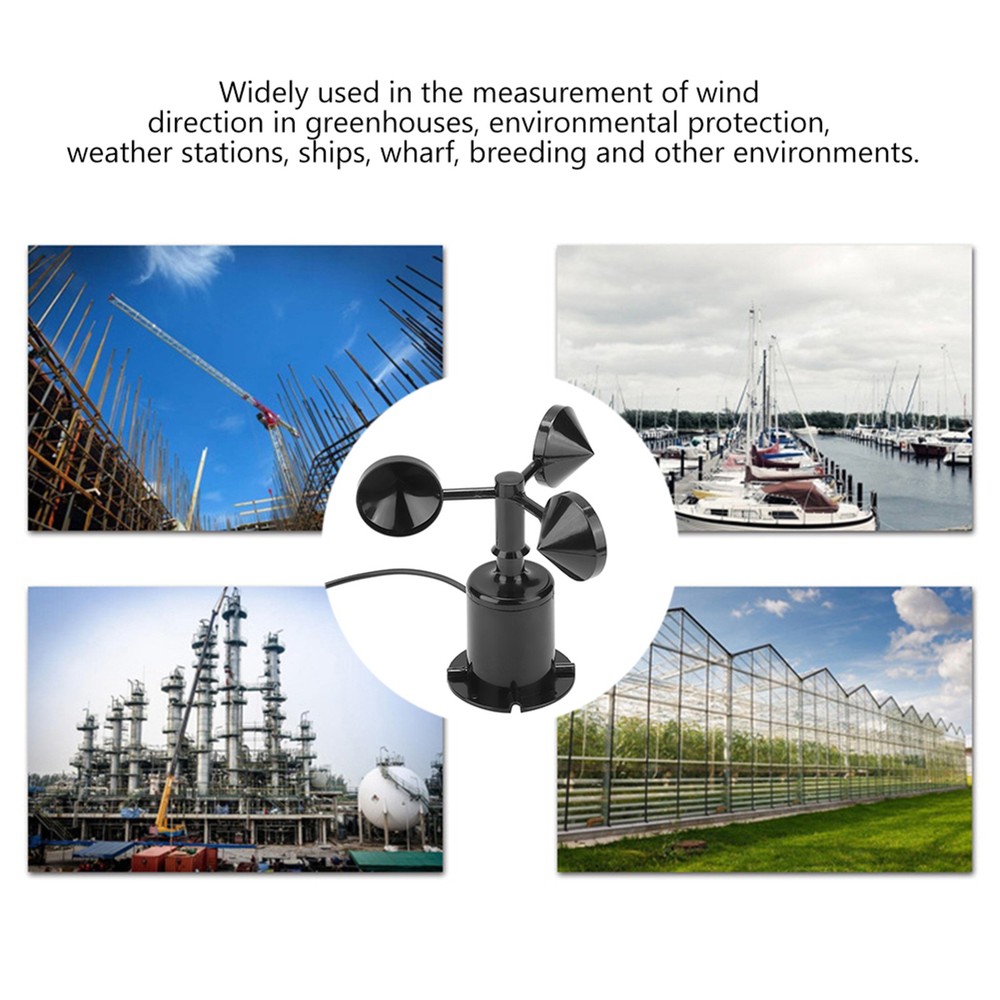Environment Anemometer Output Pulse Type Three Cups Wind Speed Sensor
