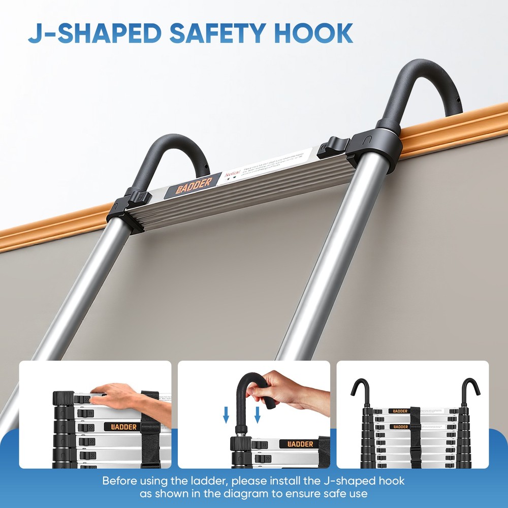 Telescoping Ladder 12.5 FT A Frame, Extension Multi-Purpose with Balance