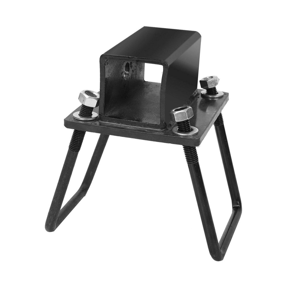 4'' Square RV Bumper Hitch 2.25'' Receiver Adapter Mount Black