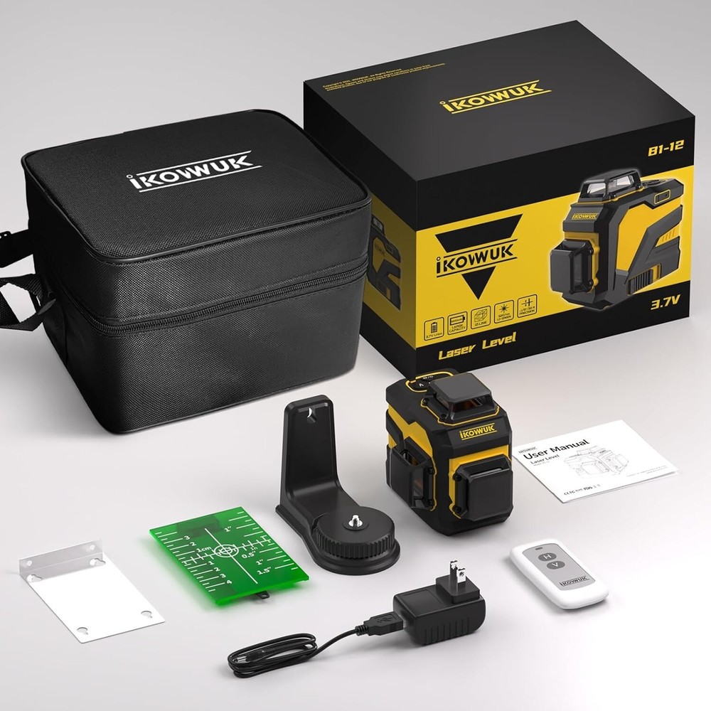 3x360° Laser Level with Remote Control - Precise Picture Hanging & Construction
