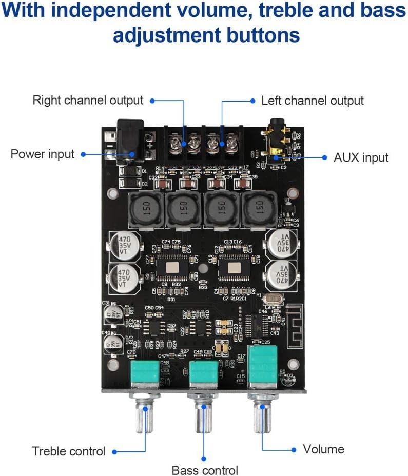 High-Performance 200W Subwoofer Amplifier Board with Bluetooth 5.0 Connectivity