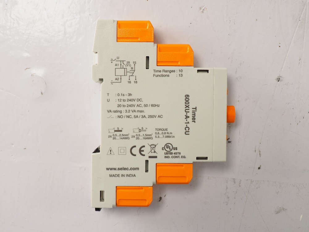 Selec Controls 600XU-A-1-CU 17.5mm DIN Rail Timer Analog