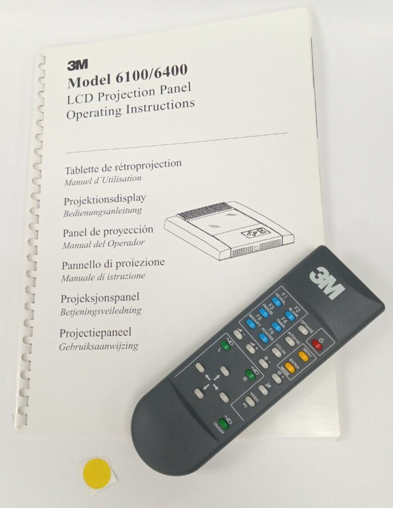 VINTAGE 3M VISUAL SYSTEM LCD PROJECTION PANEL MODEL:6400