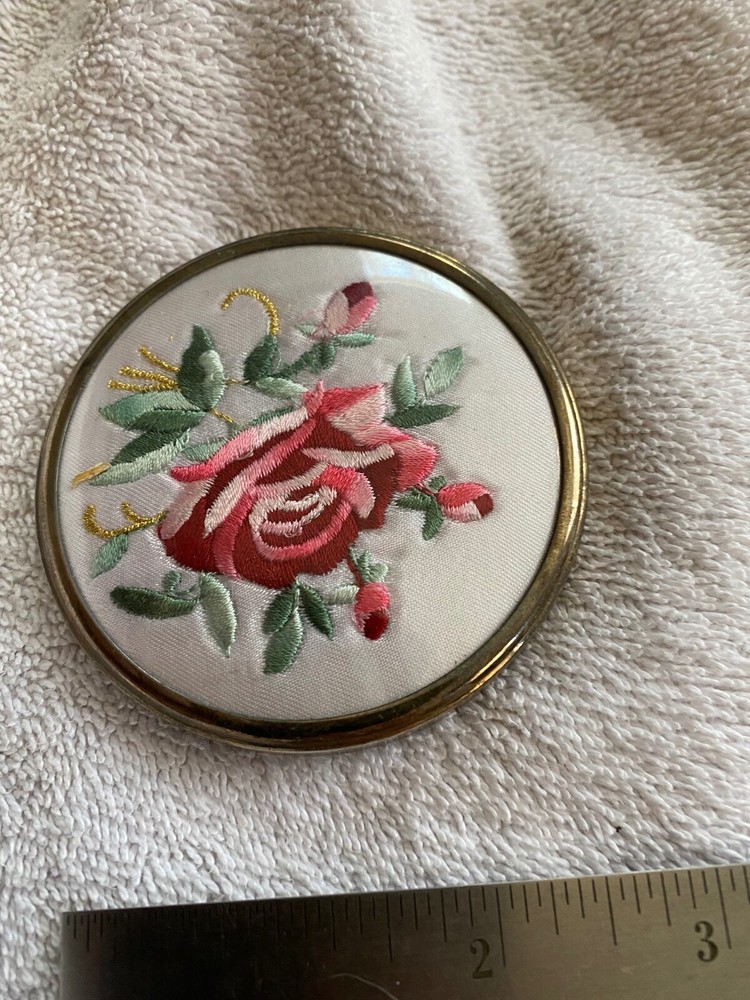Vintage Rose Tapestry Compact Mirror