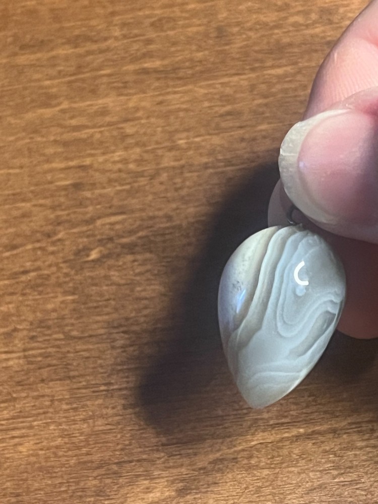 Gray Striped Botswana Agate Pendant