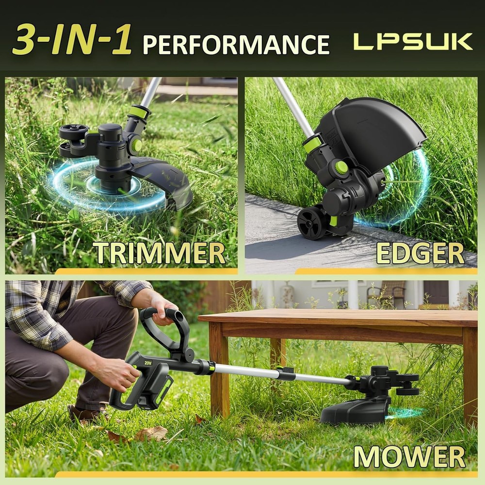 20V Cordless String Trimmer with Fast Charger