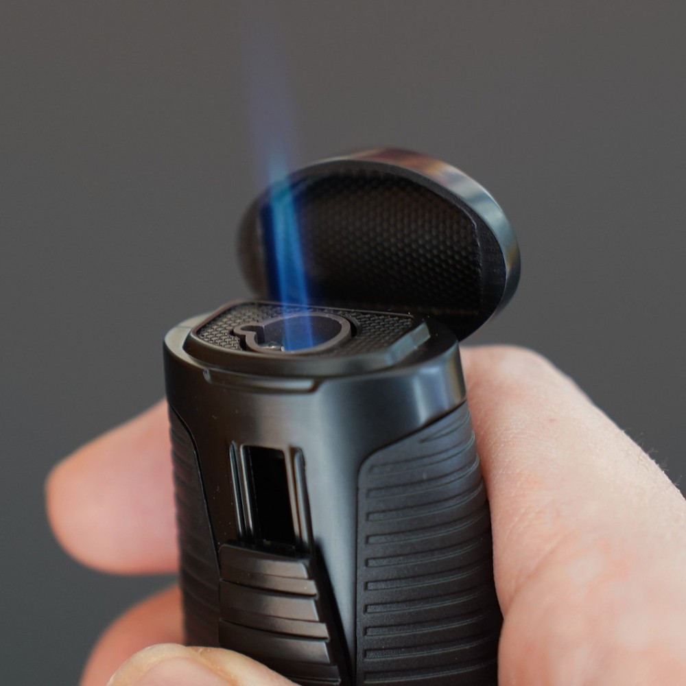CIGARISM Cigar Lighter Single Torch Jet Lighter, High Volume Windproof (Black)