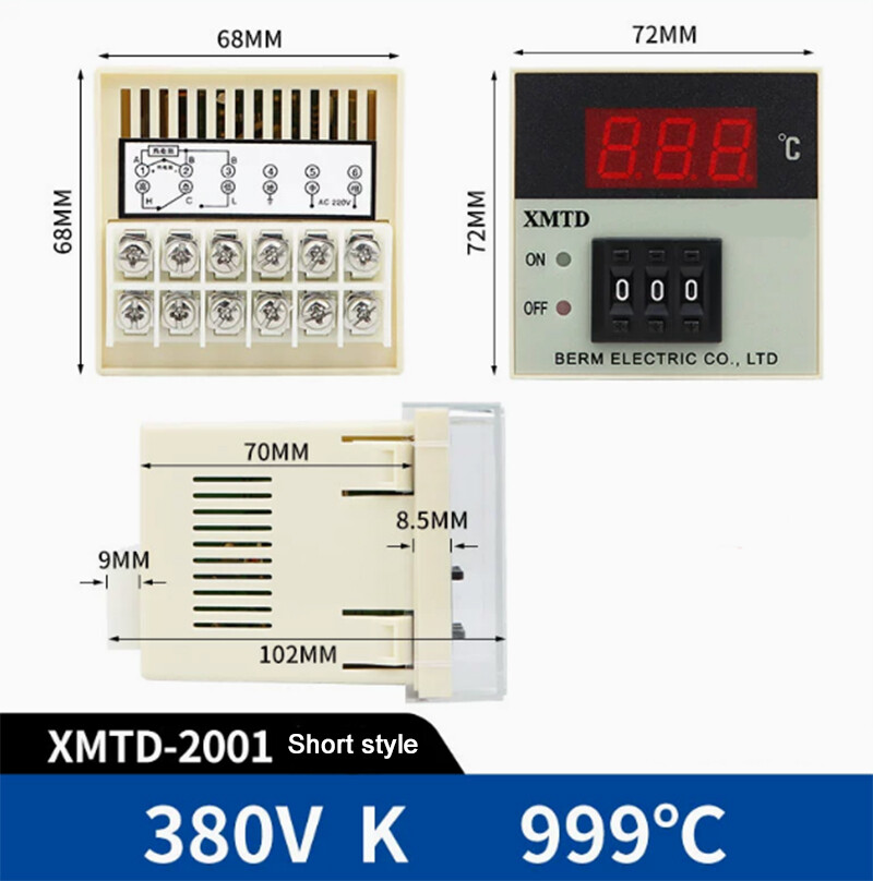 XMTD-2001/2002 Digital Temperature Controller 220V380V E/K-Type PT100 CU50 Type