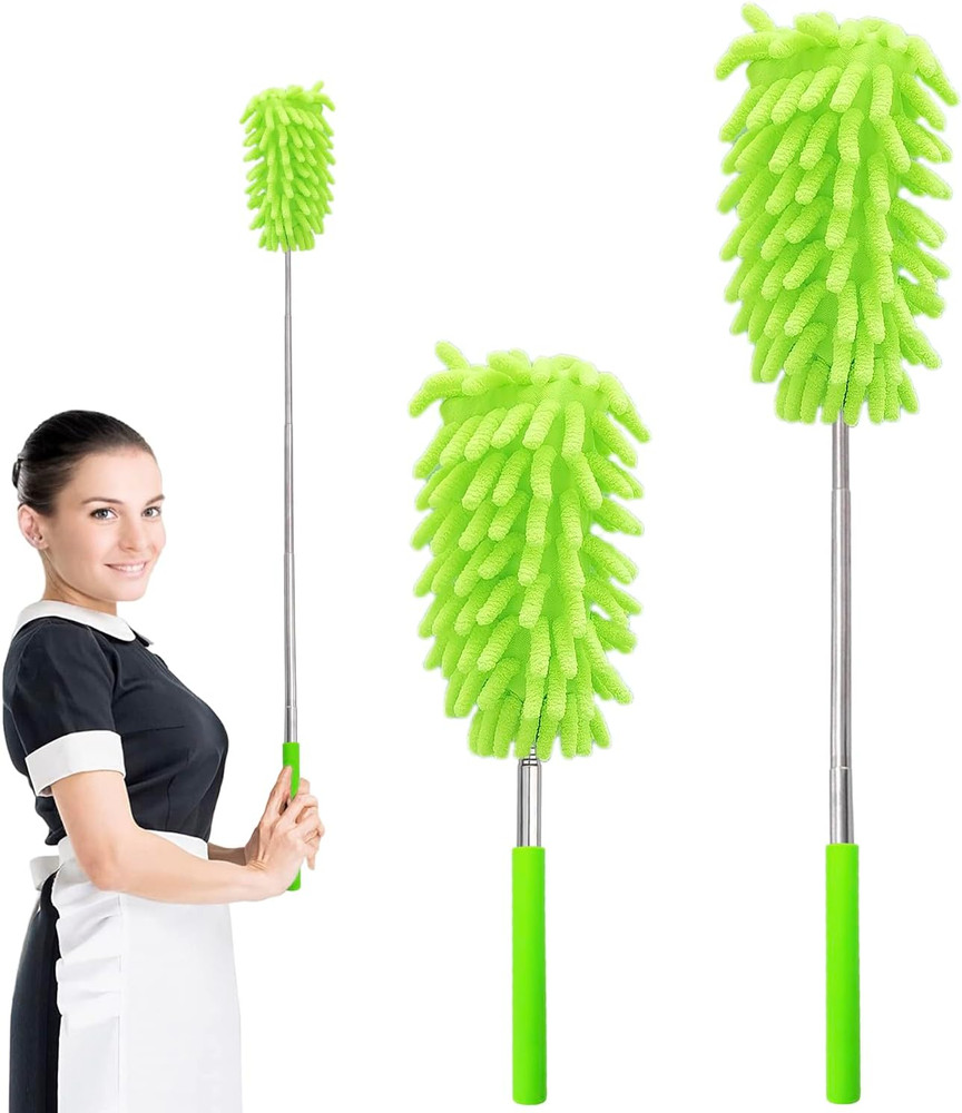 2 Pack Extendable Microfiber Feather Duster for Cleaning, Washable Dusters