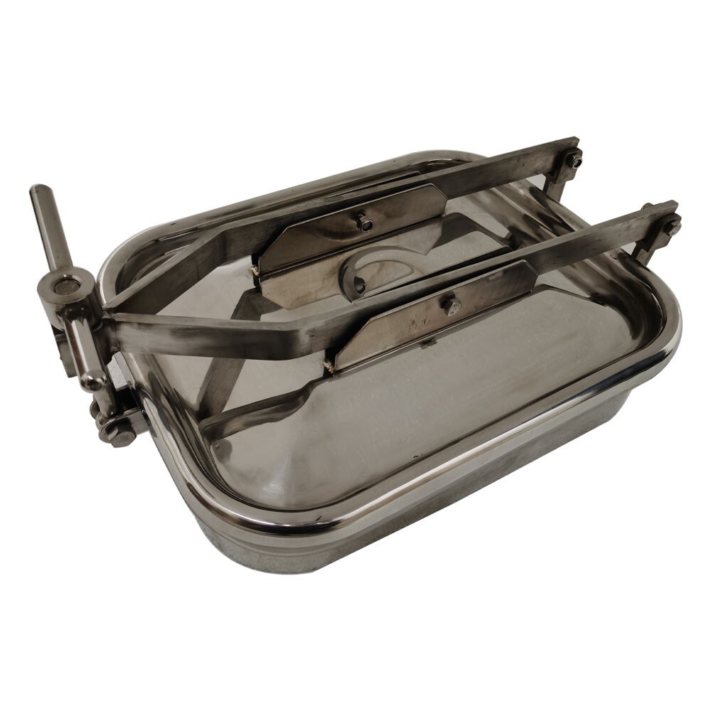 Sanitary Pressure Rectangular Manhole SS304 Manway Cover Tank Drink US Tool