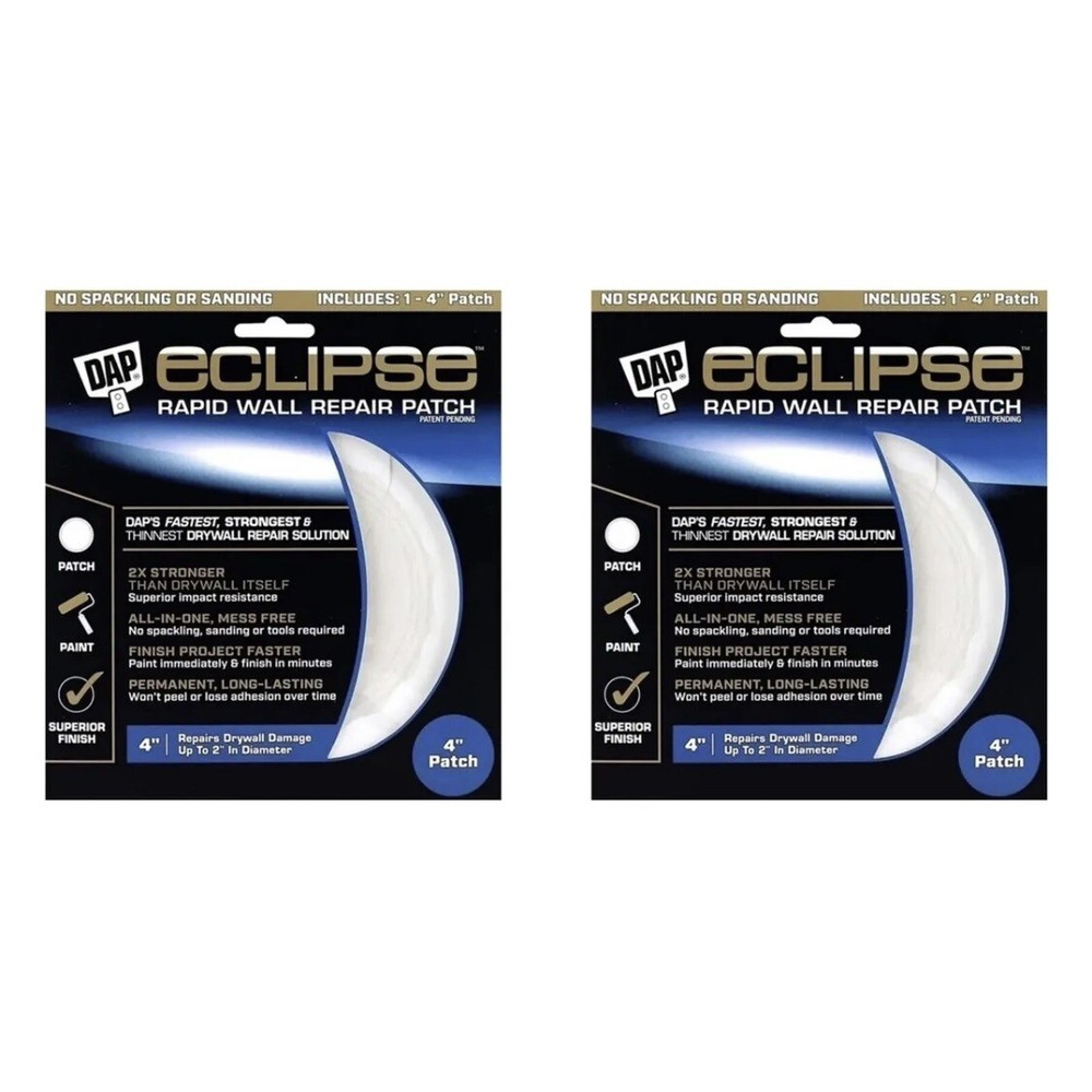 2 Pack DAP Eclipse Rapid Wall Repair Patch Includes 4 - 2" Patches (8 Total) NEW