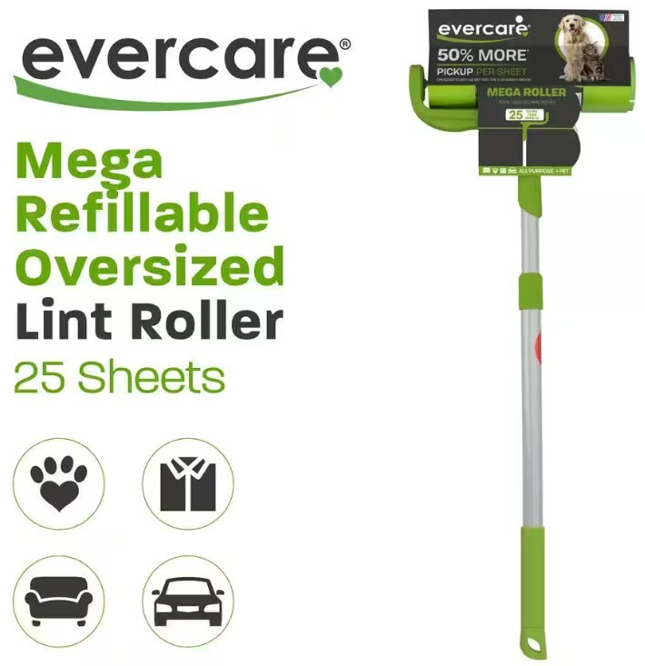 Evercare Pet Mega Roller with Extendable handle & 25-Sheets