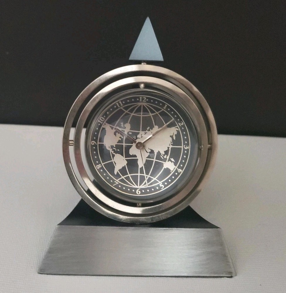 Galileo Gimbal Clock & Frame -Silver - UNUSUAL DESK CLOCK