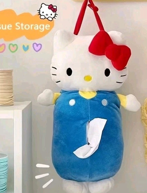 Hanging Kitty Tissue Despenser, Plush! Back load & Pull In Front ,Unisex