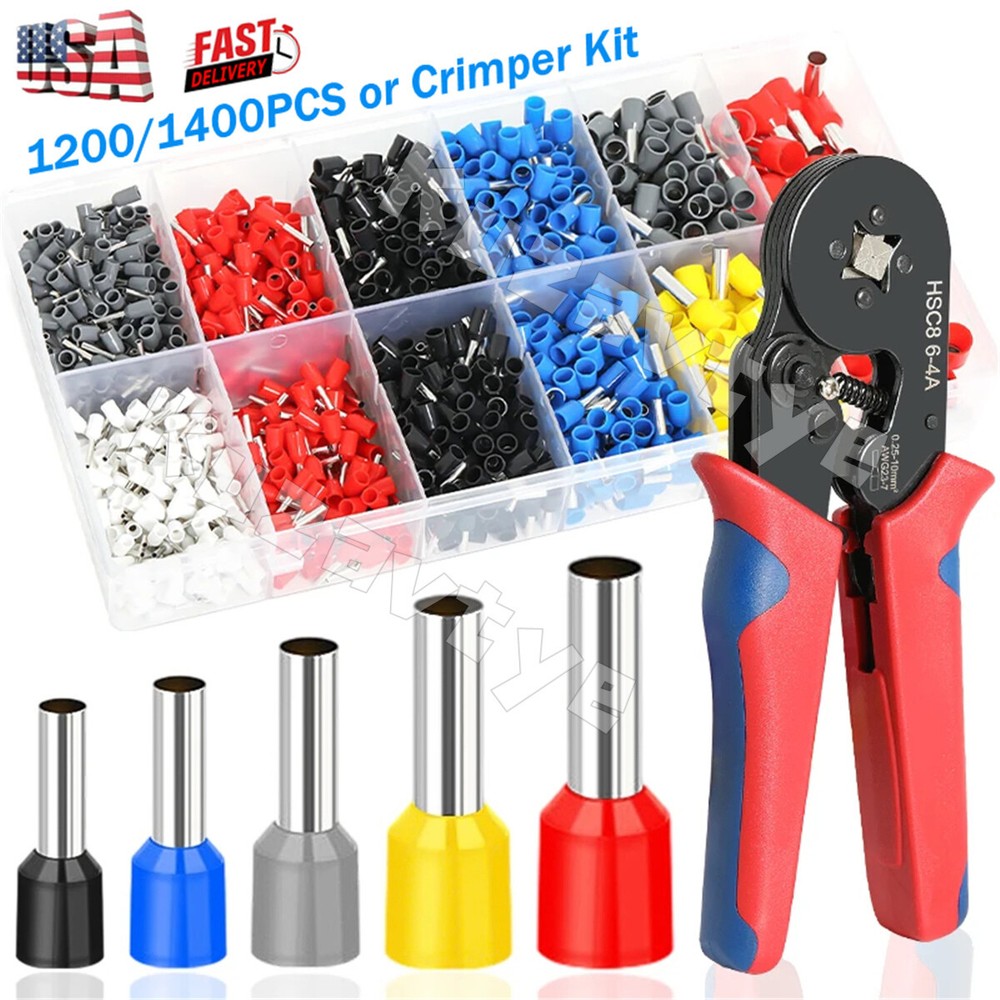 1200PCS Wire End Ferrules Terminal Or Ferrule Crimping Tool Crimp Connector Kit
