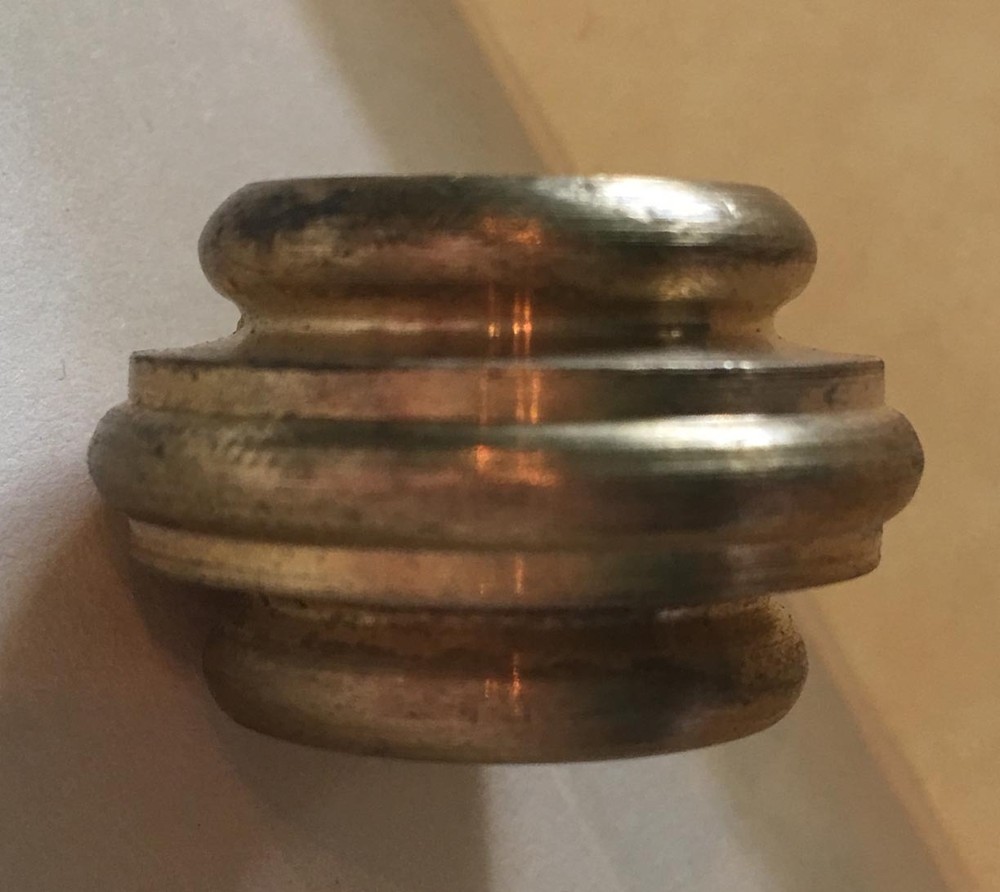3/4" Unfinished turned solid brass neck slips 1/8 IPS