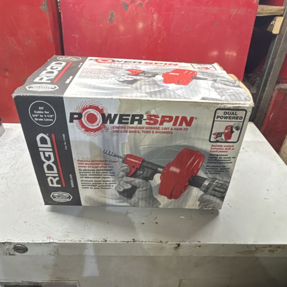 RIDGID Power Spin Drain Auger 25 ft Inner Core Cable MPN 41408