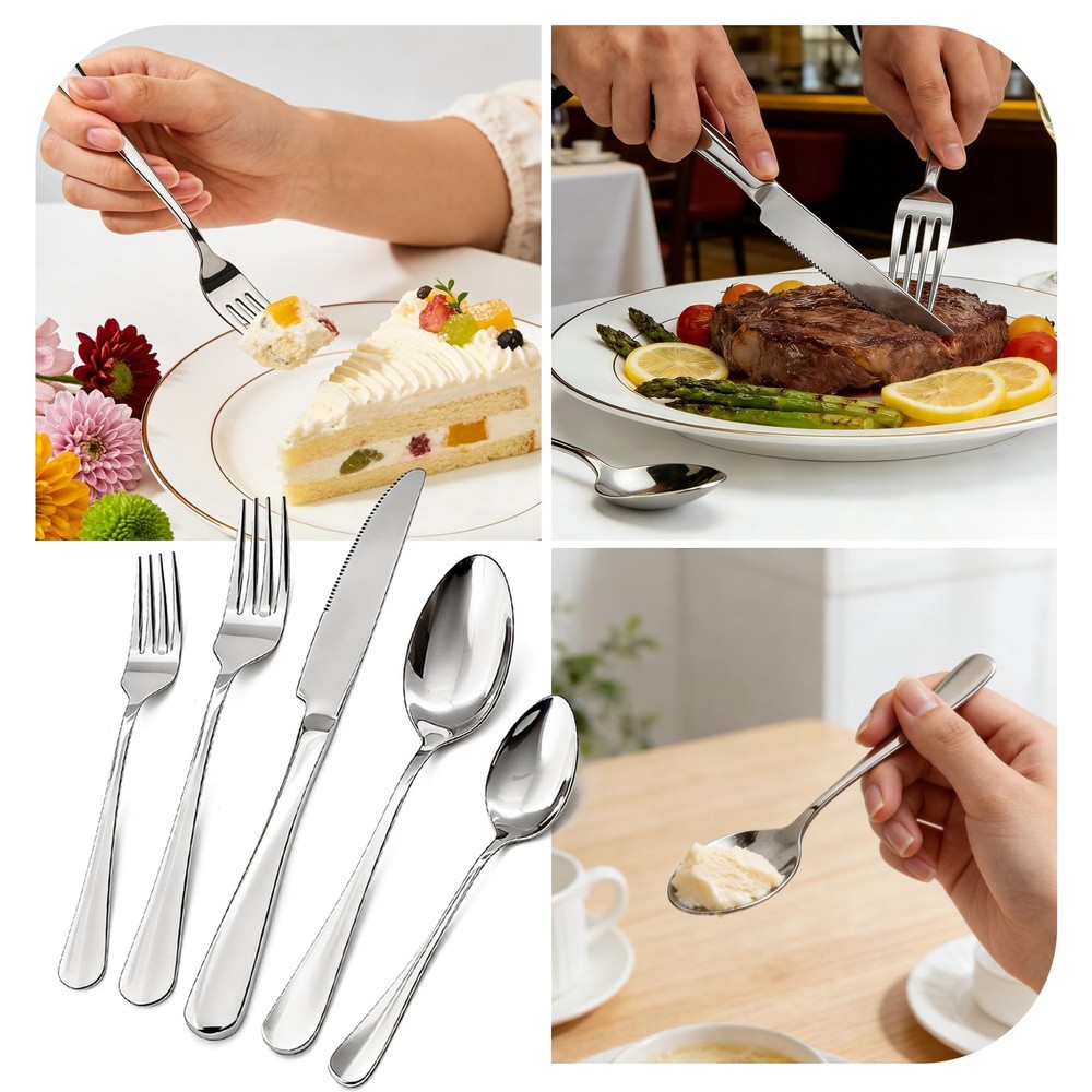 20 Piece Silverware Set,for Home,Kitchen,Restaurant.Flatware Set,Stainless St...