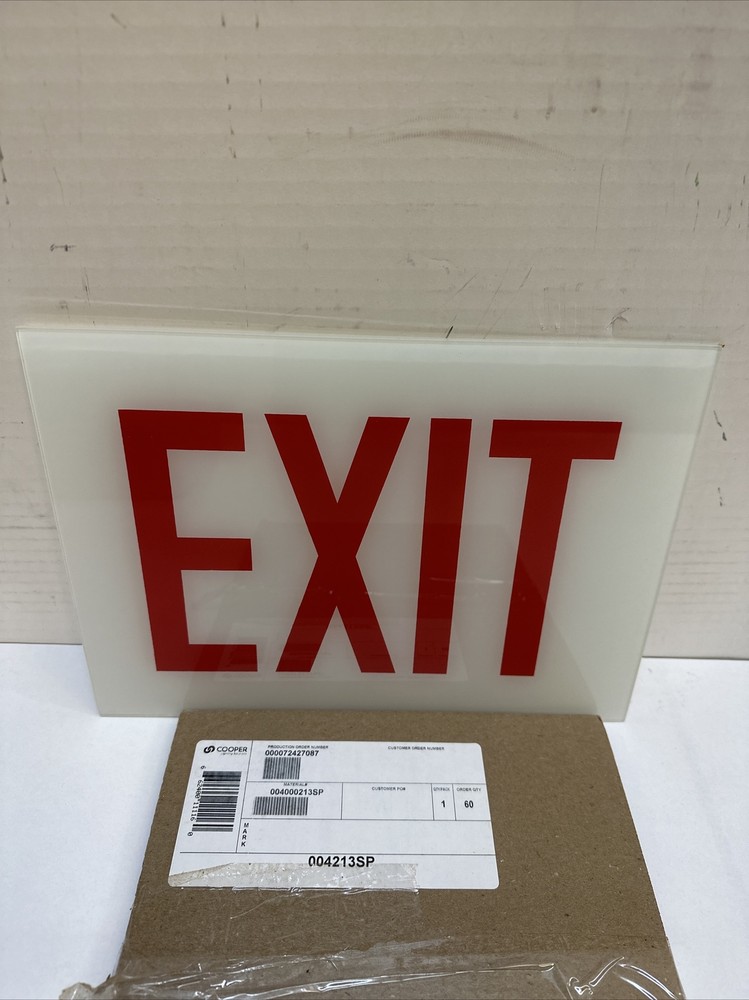Cooper Lighting Red Exit Sign 000072427087