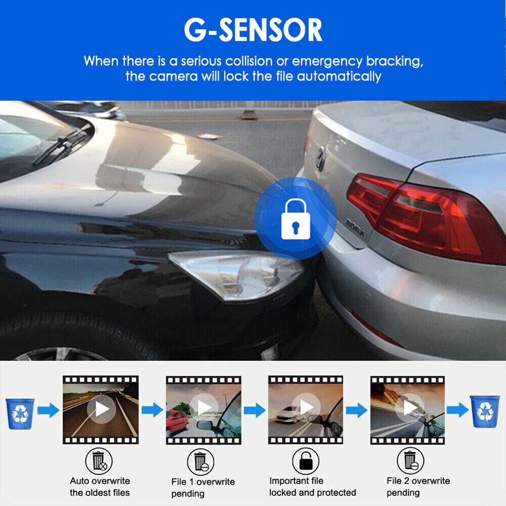 Dash Cam Car DVR Front Inside Camera Driving Recorder 170° Wide Angle G-sensor