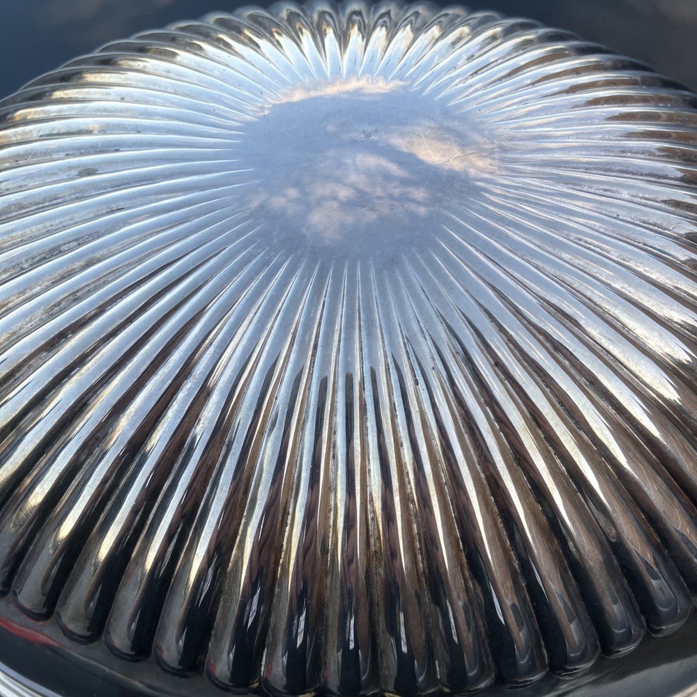 Antique Sheffield Silverplate Revolving Dome Covered Breakfast Server + Inserts