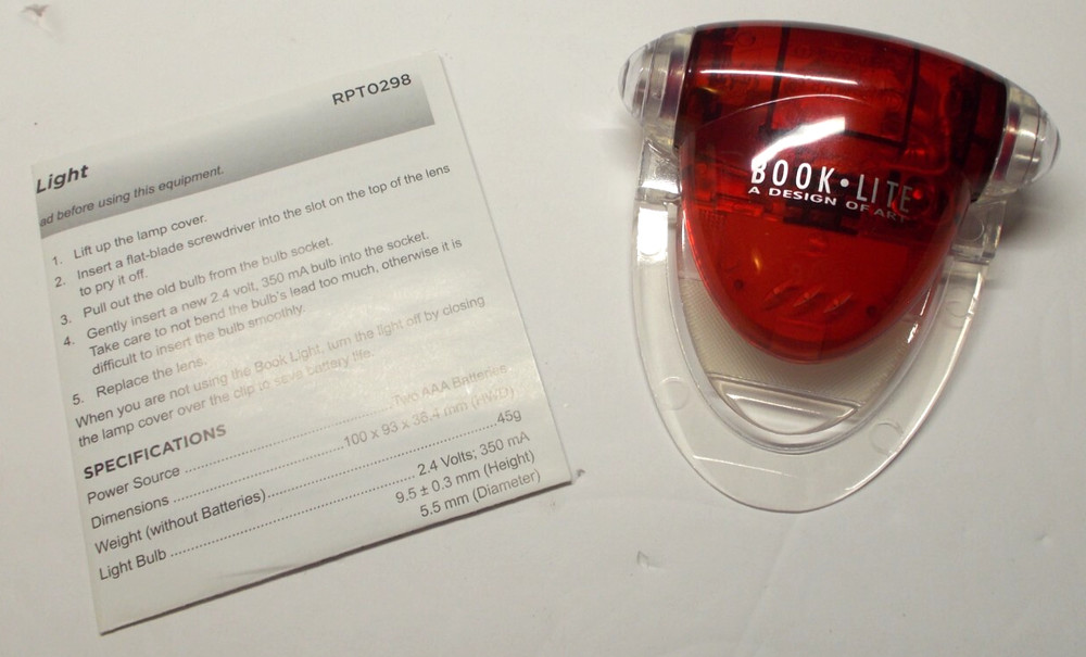 Purtek Book Light RPT0298 NIB