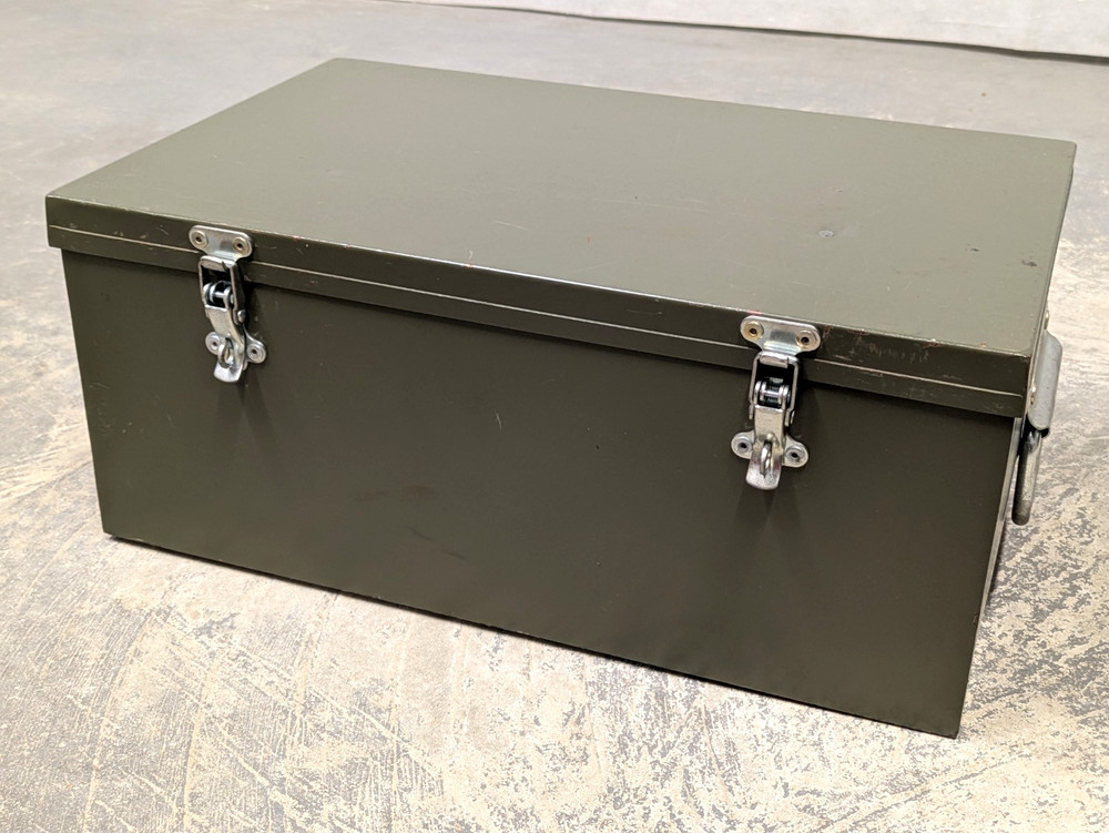 British Army Small Lockable Field Chest Document Transport Storage Case Tool Box