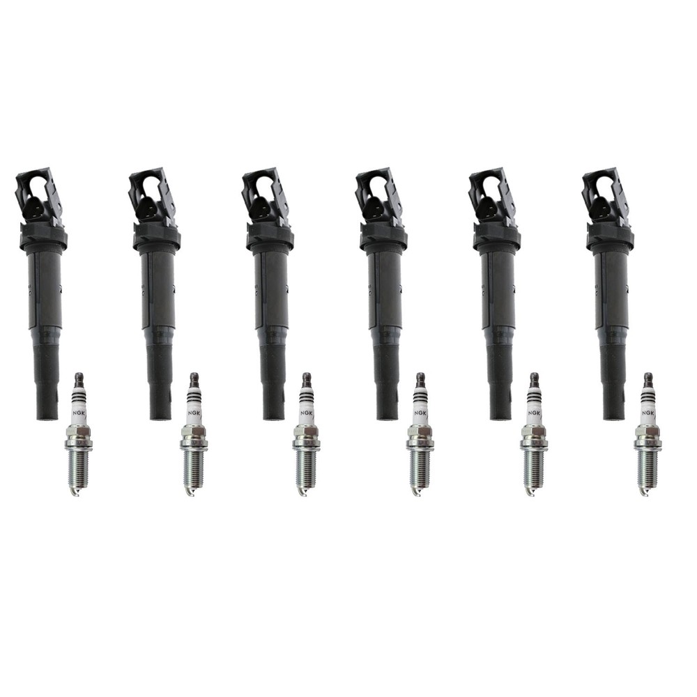 Eldor 6 Ignition Coils NGK Iridium Spark Plugs Kit for E82 E88 E90 E92 E60 E70