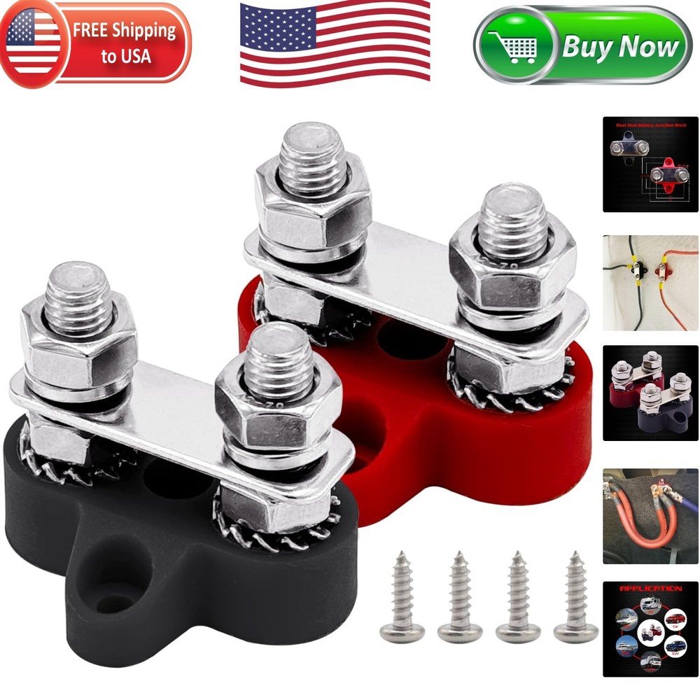 200A Dual Studs Power Distribution Block - Reliable Battery Junction Post