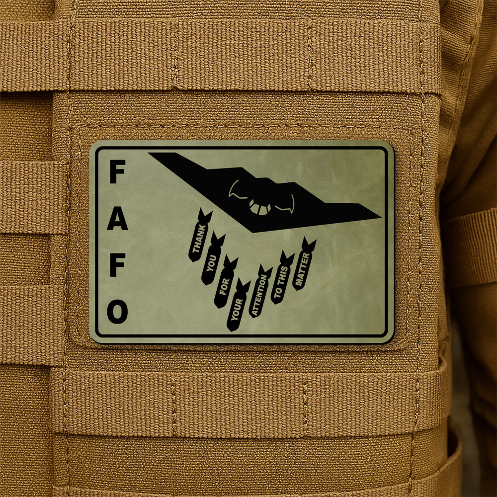 Funny B2 Spirit Bombing Morale Patch 2"x3" Hook & Loop Tactical Humor Patch