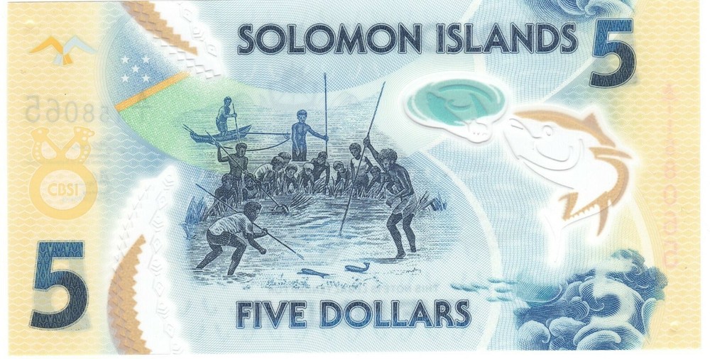 SOLOMON ISLANDS $5 2019 Prefix A/1 UNC Polymer Banknote