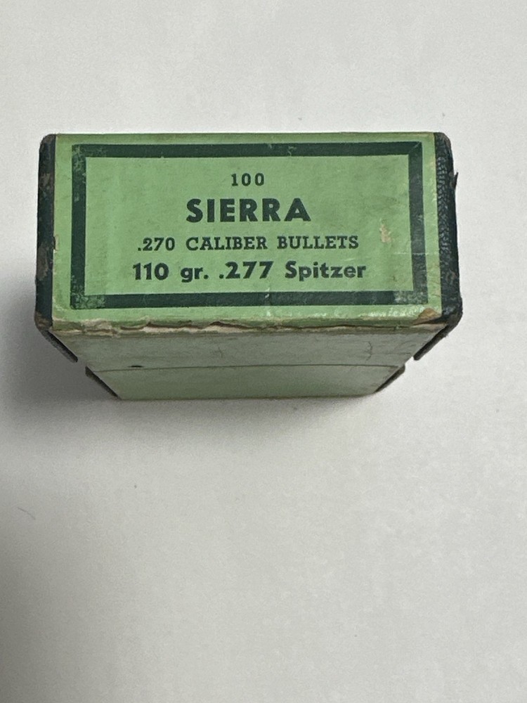 Sierra .270 Caliber Bullets 110 GR .277 Spitzer Empty Box