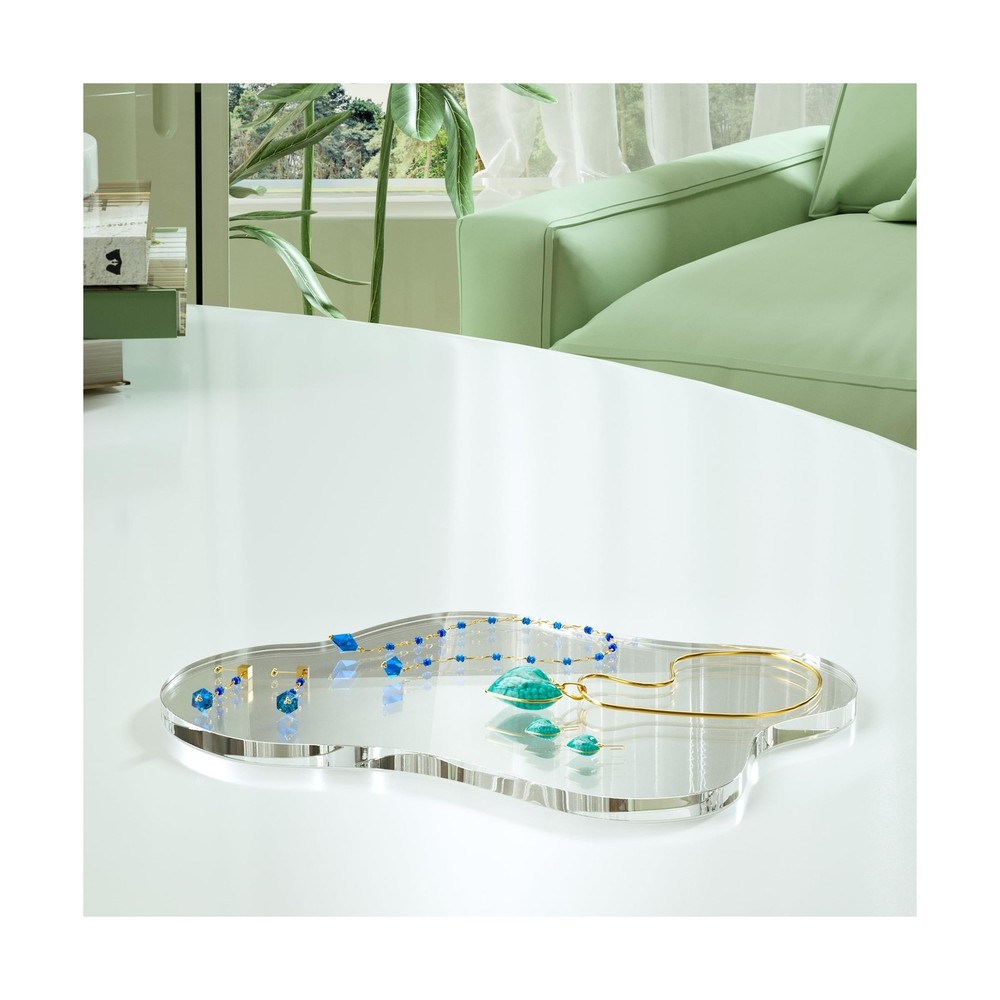 Acrylic Coaster Decorative Plates, Irregular Bar Drink Coaster, Clear Cloud S...