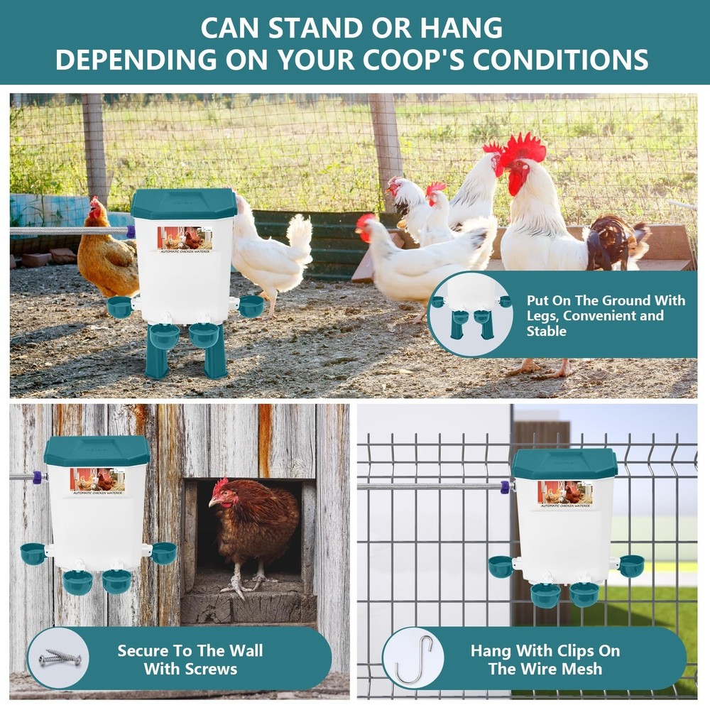 Lilyang Float-Controlled Automatic Chicken Waterer for Continuous Fresh Water...