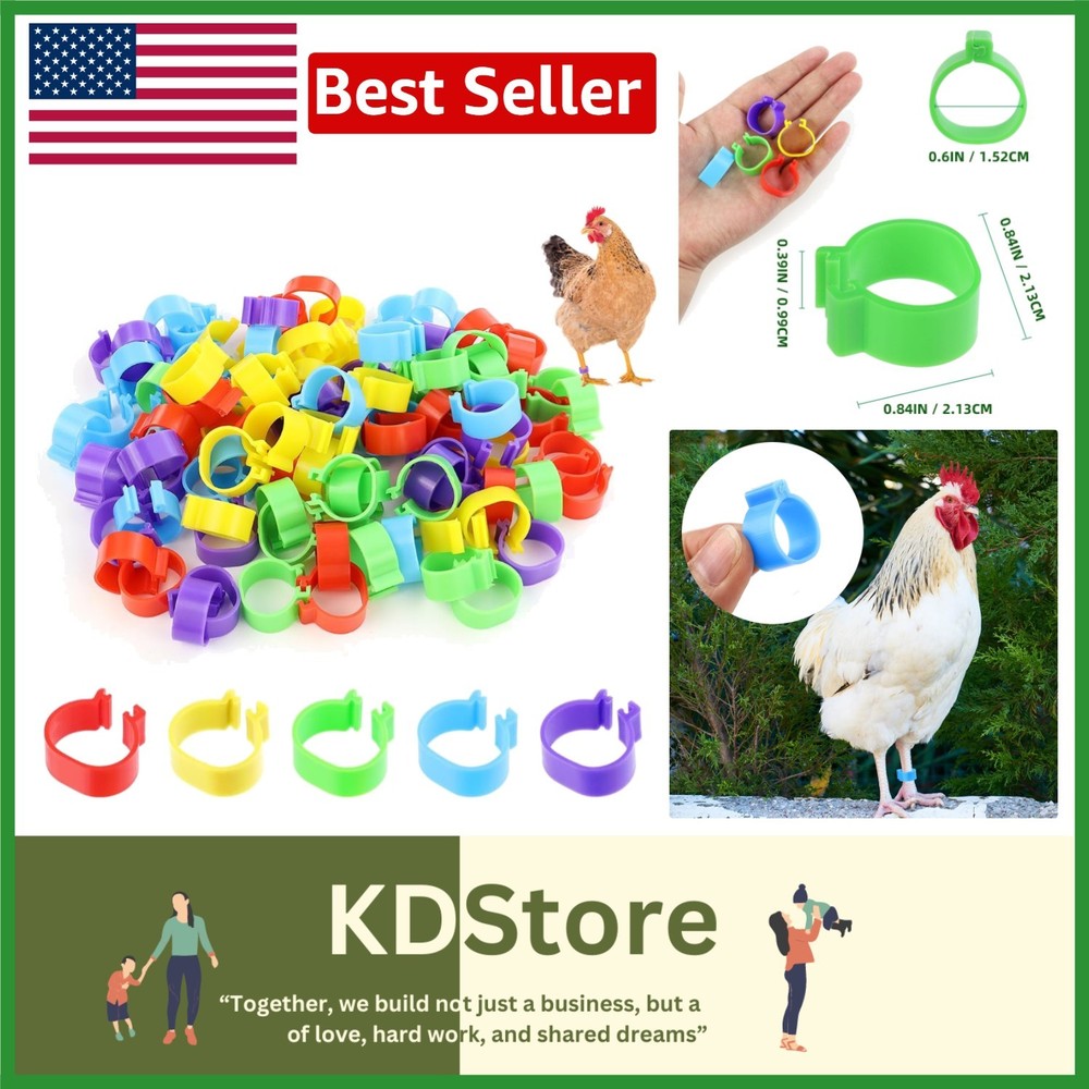 100-Pack Multi-Color Chicken Leg Bands