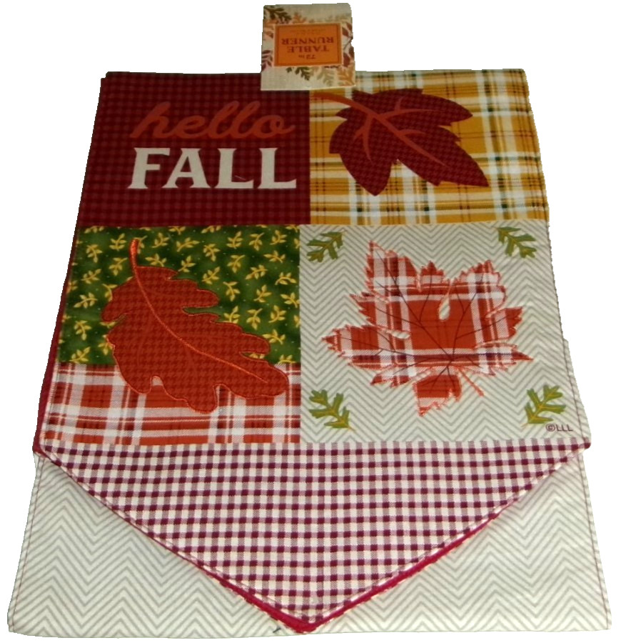 FALL/HARVEST TABLE RUNNER ~ 13" X 72" ~ HELLO FALL