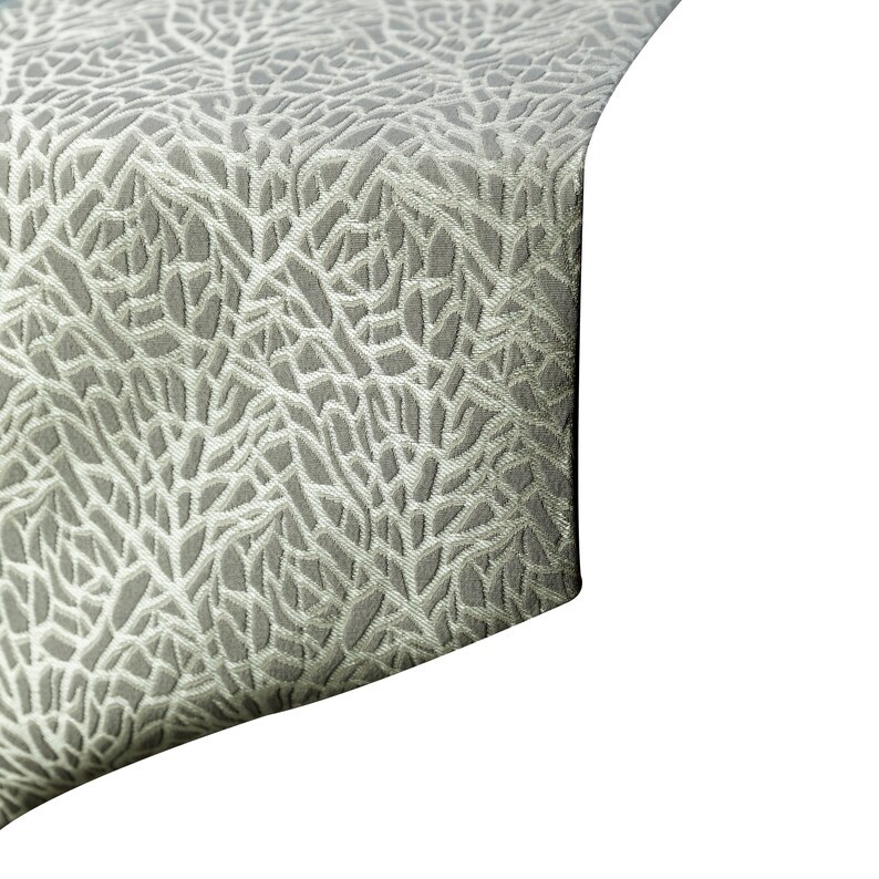 Decorative Table Runner Silver Silk Wedding Décor Table Décor - Silver Fern