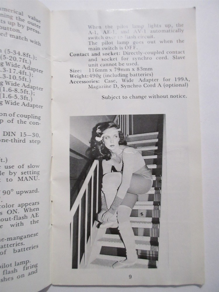 Canon Speedlite 199A Owner’s Manual Instructions Guide