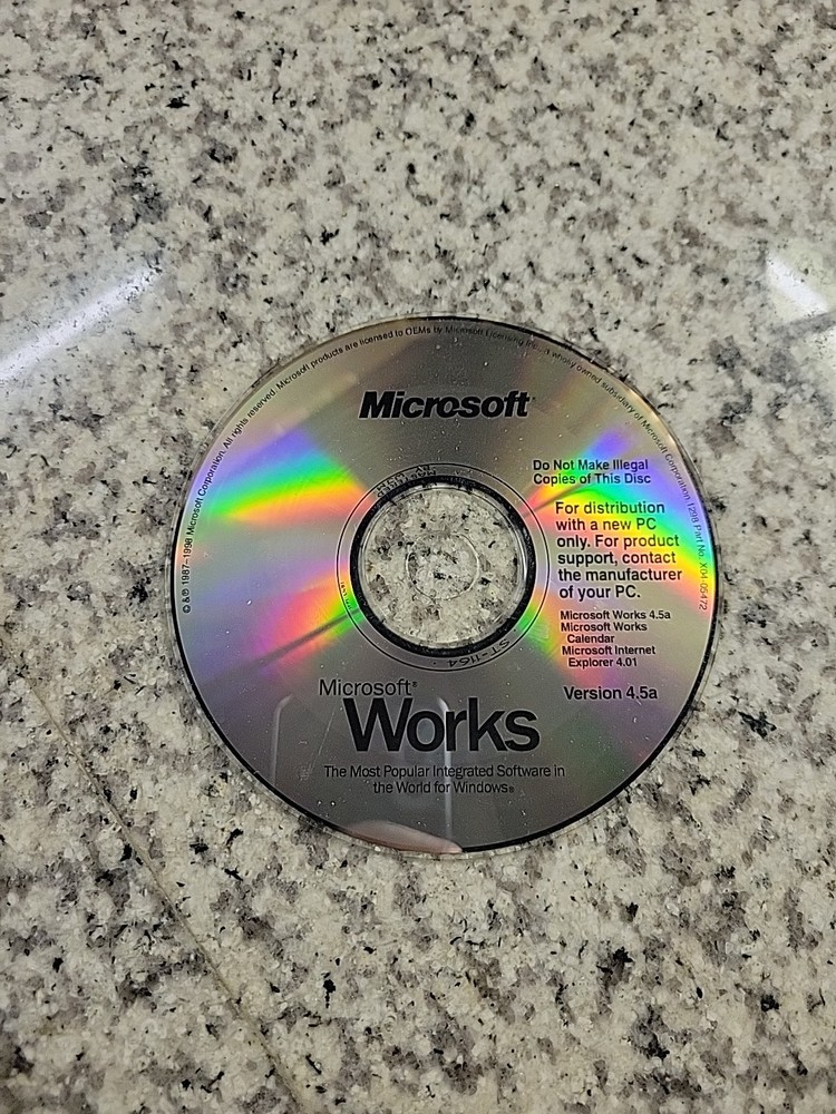 Microsoft Works Version 4.5 CD ONLY